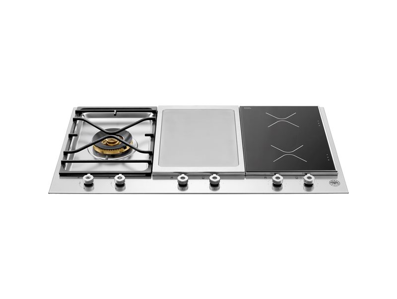 90 3-Segment Gas/Griddle/Induction hob - Stainless Steel